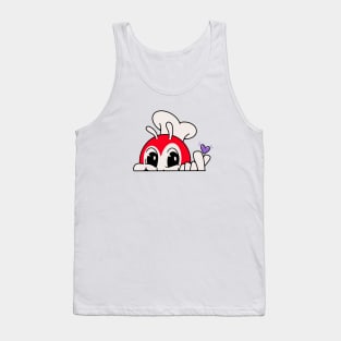 JOLLIBEE PEEKING FINGER HEART FILIPINO STICKER RIGHT Tank Top